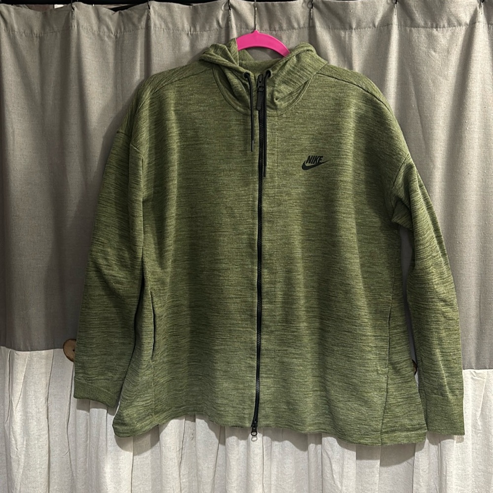 Nike Performance Heather Green Zip Hoodie Sweatshirt Track Jacket Women’s